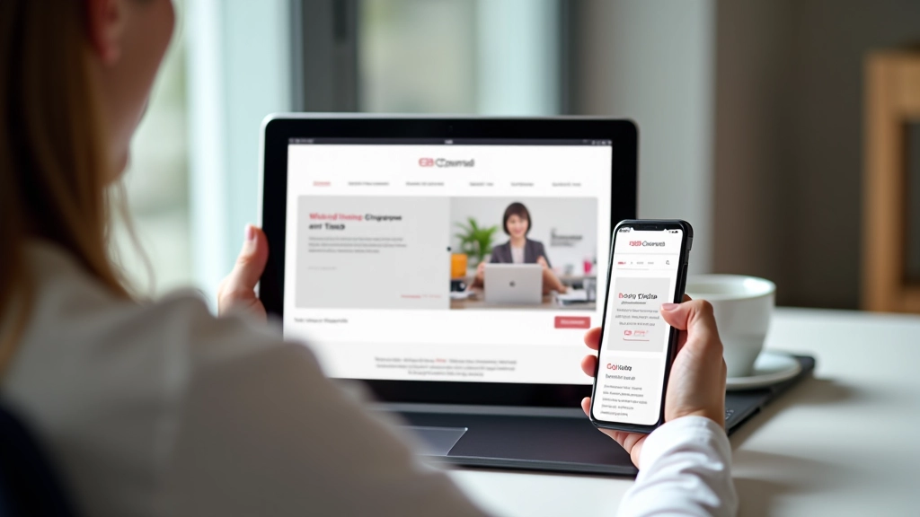 Responsive Design auf verschiedenen Geräten, Tablet und Smartphone nebeneinander